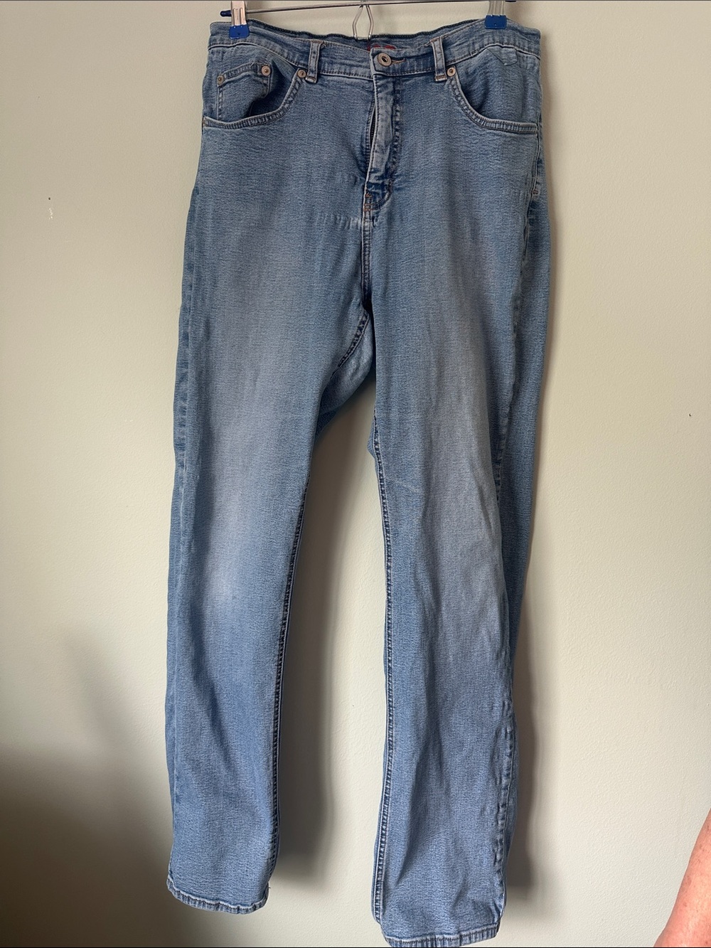 JAG Relaxed Medium Wash Jeans W/ Distressed Details and Embroidery, 14